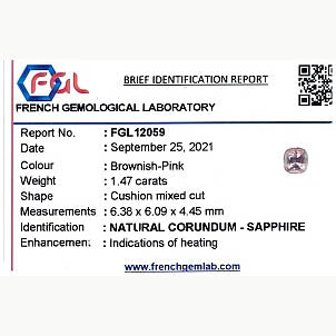 1.47 ct Pinkish Brown Sapphire