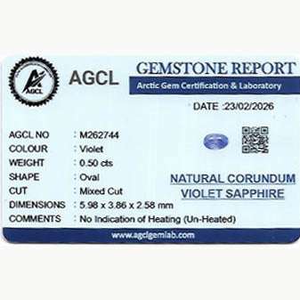 0.50 ct Purple Sapphire ~ Unheated