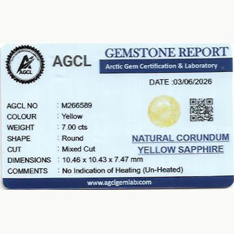 7.00 ct Untreated Ceylon Yellow Sapphire