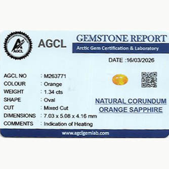 1.34 Ct Orange Sapphire