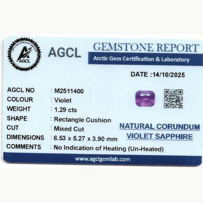 1.29ct Violet Sapphire ~ Unheated