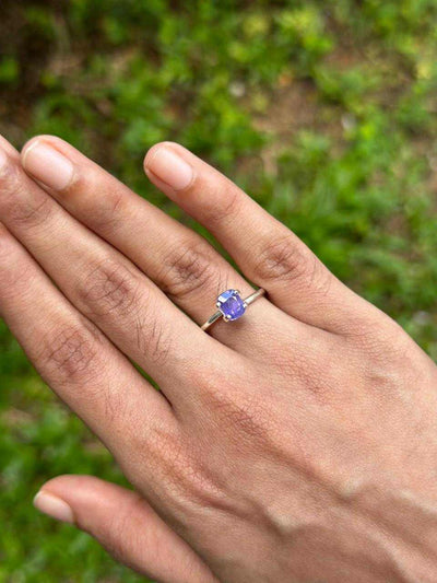1.29ct violet sapphire gemstone unheated with brilliant purple hue and excellent clarity from Sri Lanka