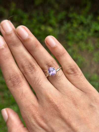 1.46 ct violet sapphire unheated natural gem from Sri Lanka with brilliant violet hue and precision cut