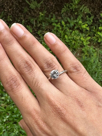 1.27ct 1 carat round white Sapphire gemstone with exceptional clarity and brilliance from Sri Lanka