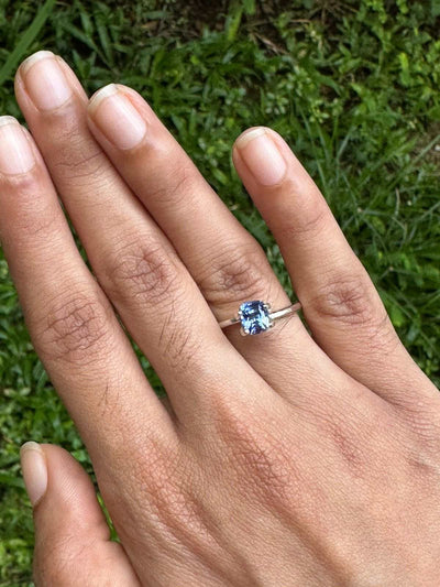 1.55 ct blue sapphire gemstone with deep Ceylon blue color and excellent clarity, perfect for fine jewelry and engagement rings
