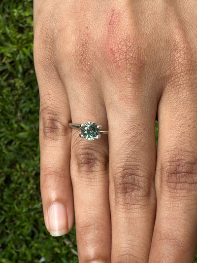 1.31 Ct natural unheated green sapphire gemstone with excellent clarity and brilliance