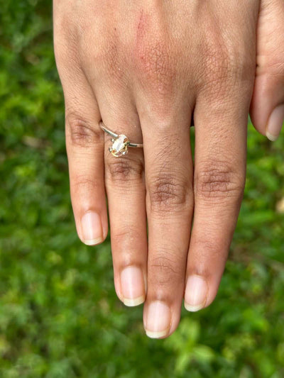 1.18ct natural unheated peach sapphire gemstone with excellent clarity and soft peach hue