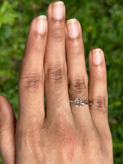 0.61 Ct natural unheated peach sapphire gemstone with brilliant peach hue and expert cut