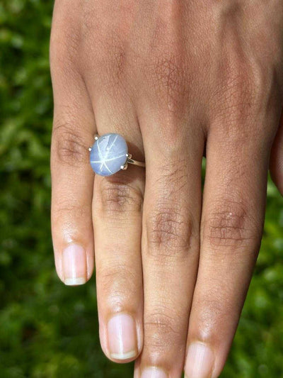 8.08 ct natural unheated gray star sapphire with 6-ray asterism from Ceylon