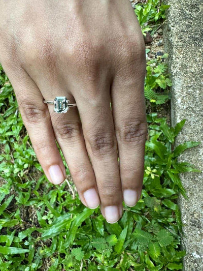 1.81 ct unheated mint green sapphire emerald cut gemstone with brilliant sparkle