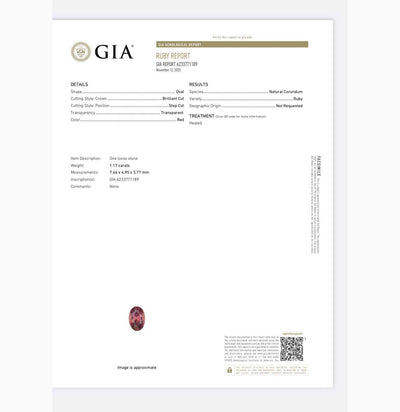 1.17 ct Ruby gem from Sri Lanka with rich red-orange hues and excellent clarity for custom jewelry