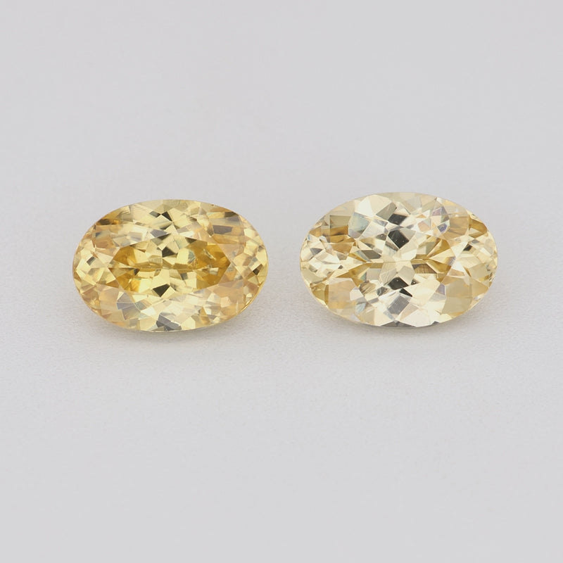 1.22 ctw Oval Yellow Zircon Matched Pair — Untreated