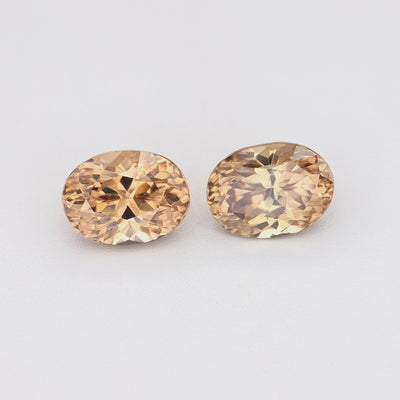 2.24 ctw Oval Brown Zircon Matched Pair — Untreated