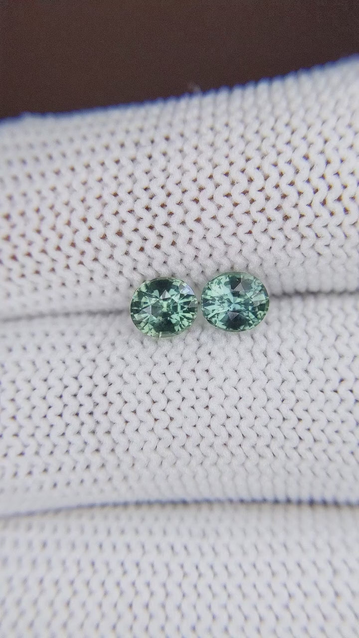 1.50 ctw Teal Sapphire ~ matched pair