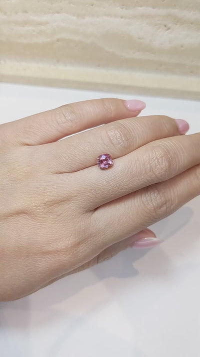 1.47 ct pinkish-brown Madagascar sapphire video showing clarity and color