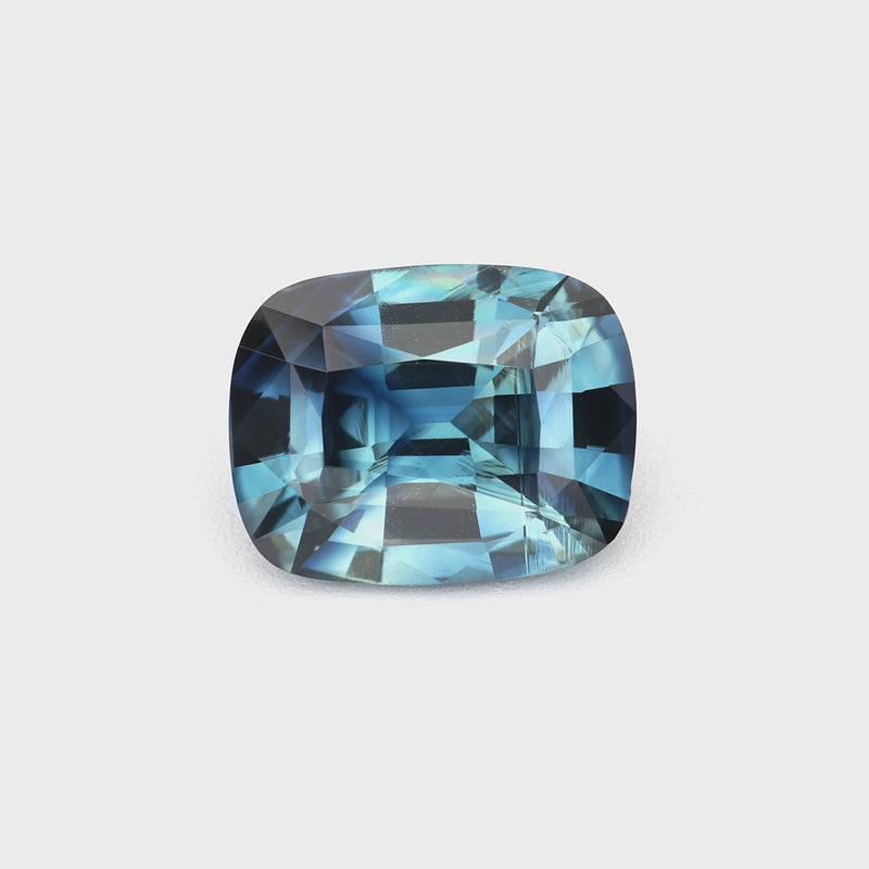 1.30 ct unheated teal sapphire video showing cushion cut and blue-green color