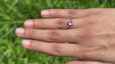 1.65 ct unheated Oval Ruby, close-up video showing color and brilliance