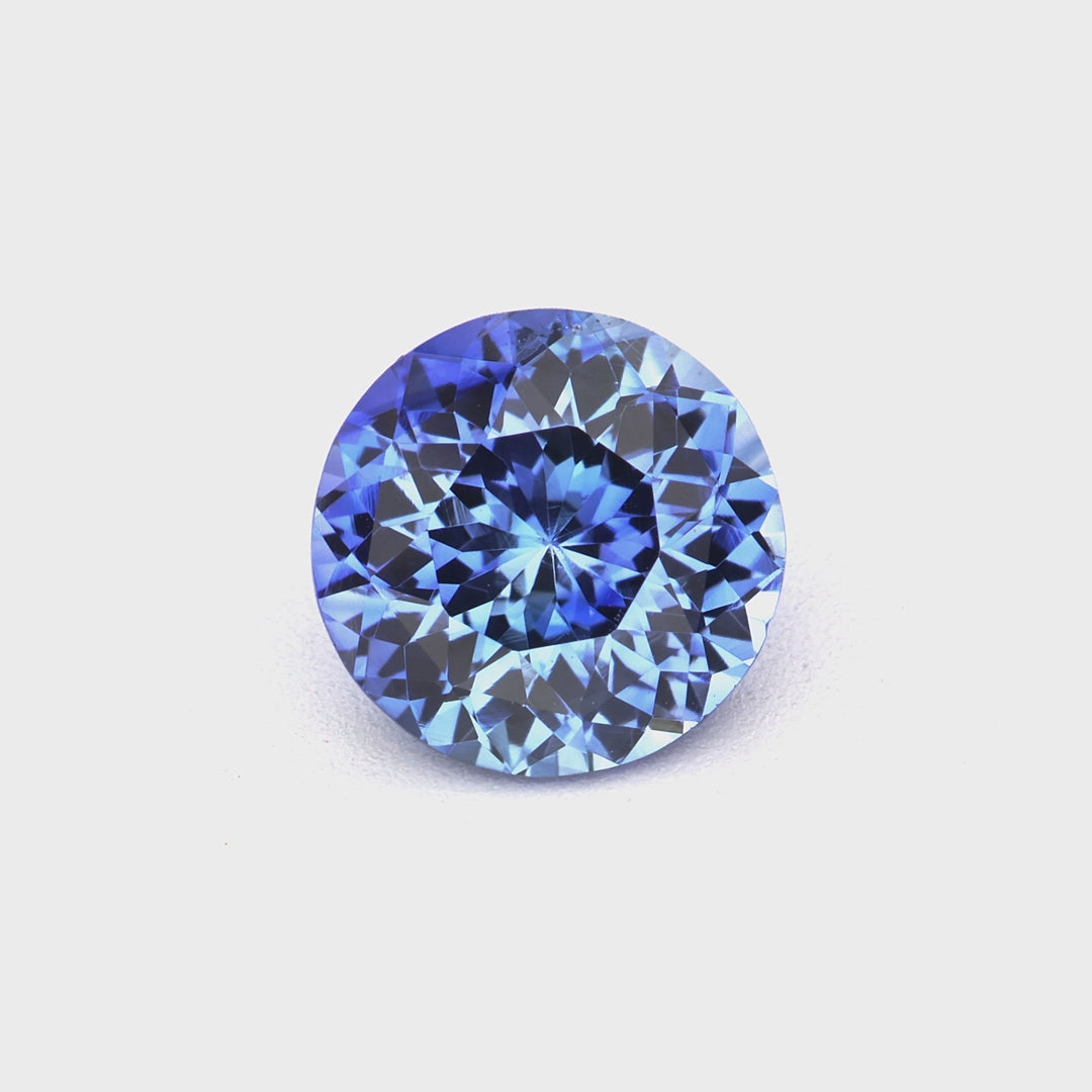 Load video: 0.87 ct Round Blue Sapphire