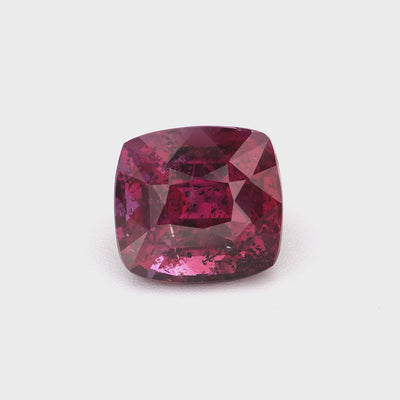 1.83 ct cushion untreated Madagascar ruby rotating to show rich red color and brilliance