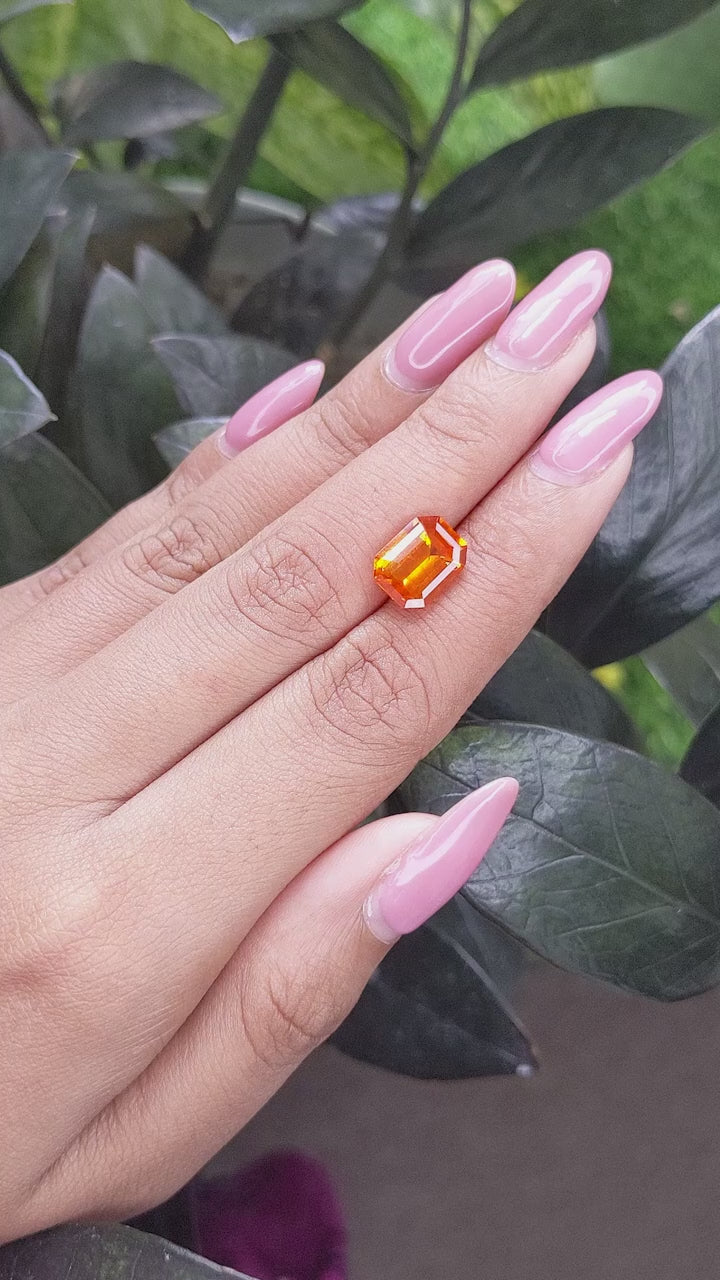 4.21 ct Orange Sapphire ~ GIA