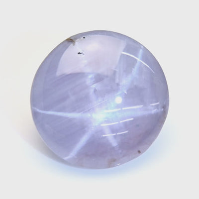 7.98 ct Round Gray Star Sapphire ~ 6-Ray, Unheated, GIA