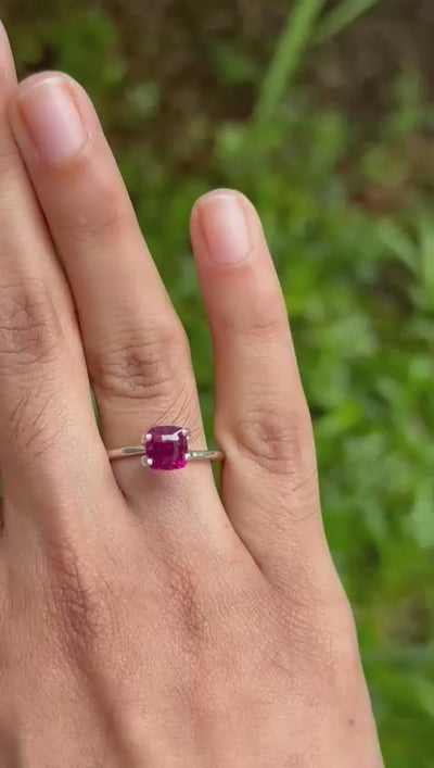 1.83 ct natural untreated ruby video showing clarity and sparkle under light