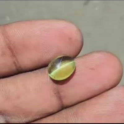 4.24 ct Oval Cat's Eye Chrysoberyl ~ Untreated, GIA