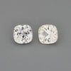 Matched pair of 0.93 ctw cushion cut unheated white sapphires video showing brilliance and clarity