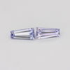 0.78 ctw matched pair tapered baguette purple sapphires rotating to show color and brilliance