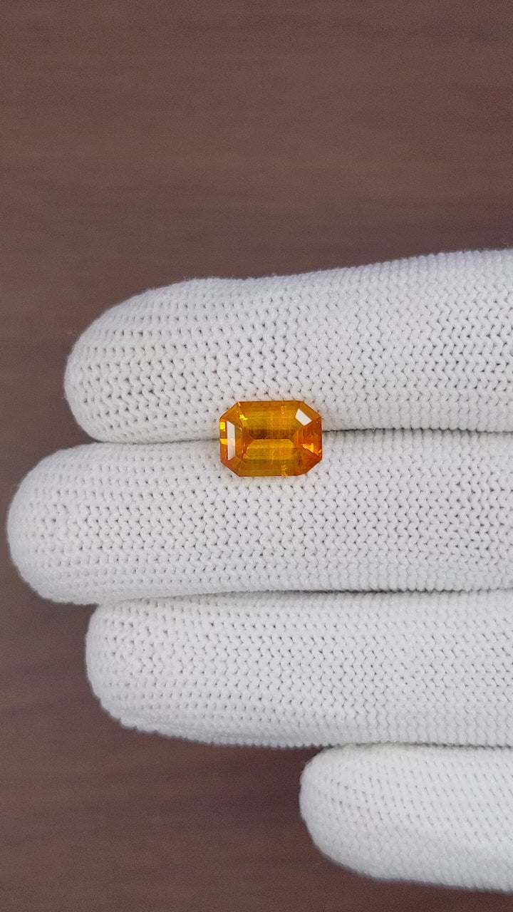 4.21 ct Orange Sapphire ~ GIA