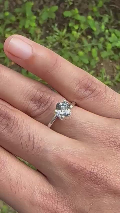 1.29 ct Teal Green Sapphire ~ Unheated