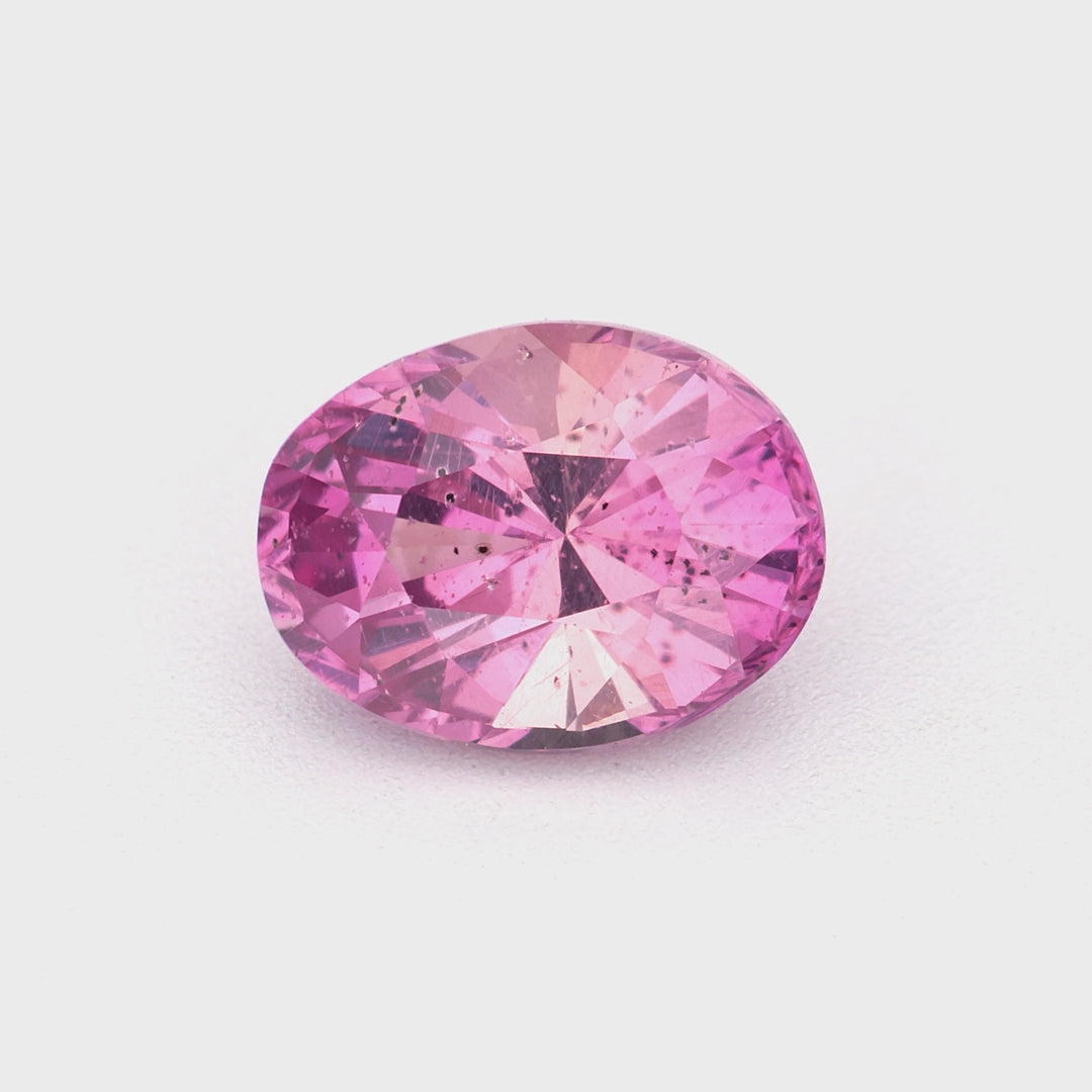 1.05 ct oval unheated Ceylon pink sapphire video showing soft pink color and brilliance