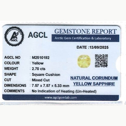 2.70 Ct Yellow Sapphire ~ Unheated