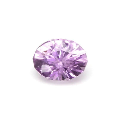 1.02 ct oval pink sapphire gemstone with brilliant mixed cut and pale pink hue
