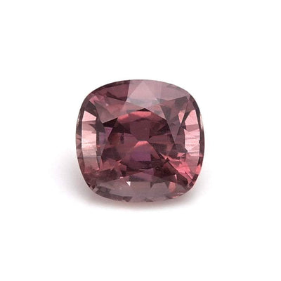 1.47 ct pinkish brown sapphire square cushion cut gemstone with brilliant facets