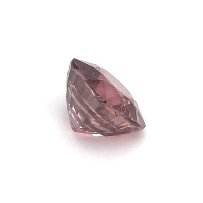 1.47 ct pinkish brown sapphire square cushion cut gemstone with brilliant facets