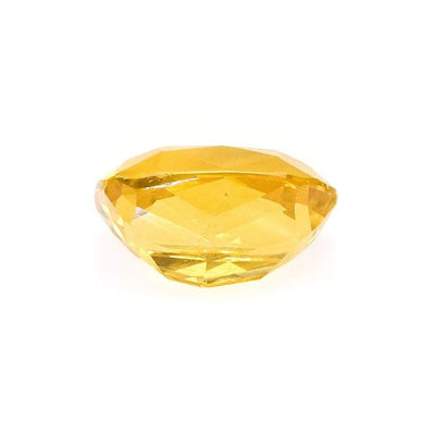 1.31 ct golden yellow sapphire cushion cut gemstone with brilliant orangish-yellow hue