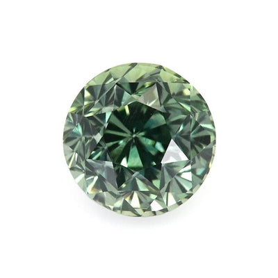 1.81 ct green sapphire round cut gemstone with exceptional brilliance and rich green color
