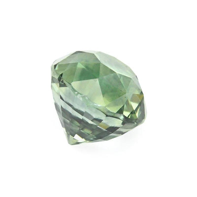 1.81 ct green sapphire round cut gemstone with brilliant green hue and excellent clarity