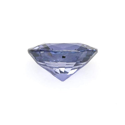 1.17ct oval color change sapphire from Sri Lanka showing violet and blue hues, unheated and expertly cut for brilliance