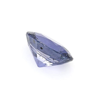 1.17ct oval color change sapphire from Sri Lanka with violet-blue hues and brilliant faceting, unheated and heat treated for authenticity
