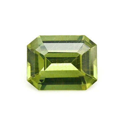 1.60 ct unheated natural green sapphire emerald cut gemstone from Sri Lanka with excellent clarity and vibrant green color