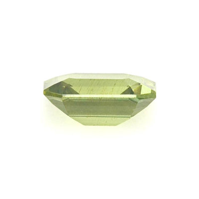 1.60 ct unheated green sapphire gemstone with emerald cut and high clarity