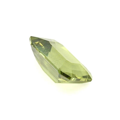 1.60 ct unheated natural green sapphire emerald cut gemstone from Ceylon with excellent clarity and deep green hue